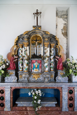 Altar in the Catholic Church in Atterseeのeditorial素材