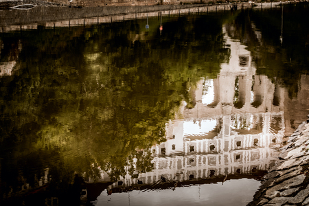 Reflection of the State Castle and Chateau Complex of Cesky Krumlovのeditorial素材