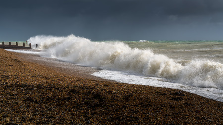 Tail End of Storm Brian Racing Past Eastbourne Seafront in East Sussex