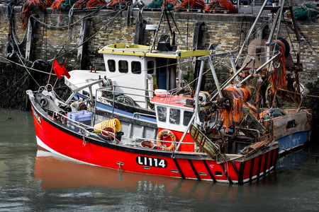 WHITSTABLE, KENT/UK - SEPTEMBER 1 : Fishing Boats Moored at Whitstable Kent on September 1, 2013.のeditorial素材