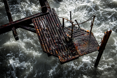 EASTBOURNE, EAST SUSSEX/UK - JANUARY 7 : Iron Staircase at Eastbourne Pier in East Sussex on January 7, 2018の写真素材