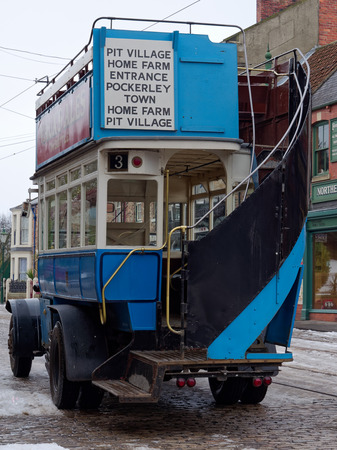 STANLEY, COUNTY DURHAM/UK - JANUARY 20 : Old Bus at the North of England Open Air Museum in Stanley, County Durham on January 20, 2018のeditorial素材