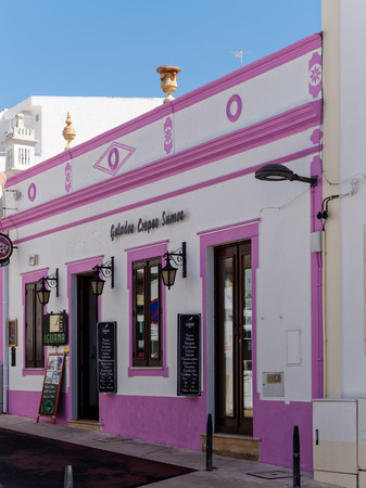 ALBUFEIRA, SOUTHERN ALGARVE/PORTUGAL - MARCH 10 : View of a Pink Restuarant at Albufeira in Portugal on March 10, 2018のeditorial素材