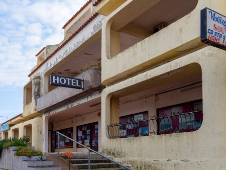 QUARTEIRA, SOUTHERN ALGARVE/PORTUGAL - MARCH 7 : Derelict Hotel in Quarteira in Portugal on March 7, 2018のeditorial素材