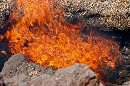 Volcanic Activity in Timanfaya National Park Lanzaroteの写真素材