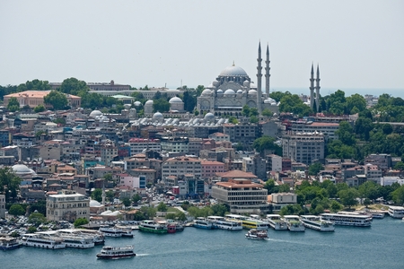 ISTANBUL, TURKEY - MAY 24 : View of buildings along the Bosphorus in Istanbul Turkey on May 24, 2018のeditorial素材