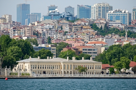 ISTANBUL, TURKEY - MAY 24 : View of the building next to Dolmabahce Palace and Museum in Istanbul Turkey on May 24, 2018のeditorial素材