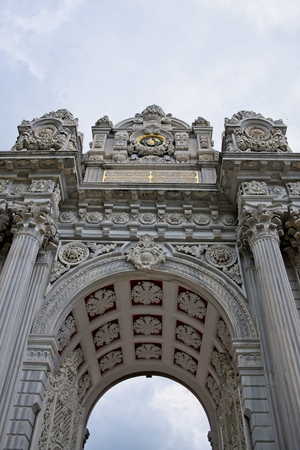 ISTANBUL, TURKEY - MAY 29 : Exterior view of the Dolmabache Palace and Museum in Istanbul Turkey on May 29, 2018のeditorial素材
