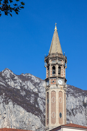 LECCO, ITALY/EUROPE - OCTOBER 29 : Bell Tower of the Church of St Nicholas in Lecco Italy on October 29, 2010の写真素材