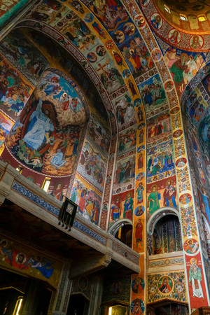 TARGU MURES, TRANSYLVANIA/ROMANIA - SEPTEMBER 17 : Decorative interior view of Ascension Cathedral in Targu Mures Transylvania Romania on September 17, 2018のeditorial素材