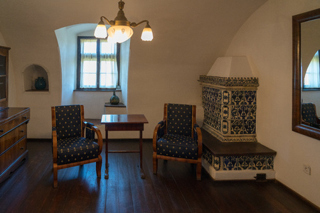 BRAN, TRANSYLVANIA/ROMANIA - SEPTEMBER 20 : Interior view of Dracula's Castle in Bran Transylvania Romania on September 20, 2018のeditorial素材
