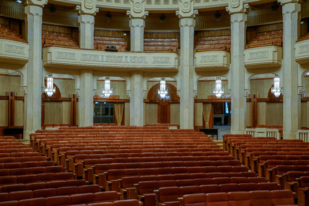 BUCHAREST/ROMANIA - SEPTEMBER 21 : Interior view of the Palace of the People building in Bucharest Romania on September 21, 2018のeditorial素材