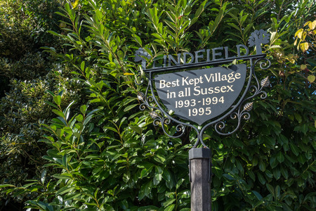 LINDFIELD, WEST SUSSEX/UK -OCTOBER 29 : View of the village sign in Lindfield West Sussex on October 29, 2018のeditorial素材