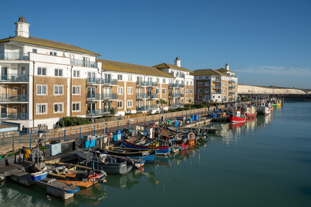 BRIGHTON, SUSSEX/UK - JANUARY 8 : View of the Marina in Brighton Sussex on January 8, 2019, Four unidentified peopleのeditorial素材