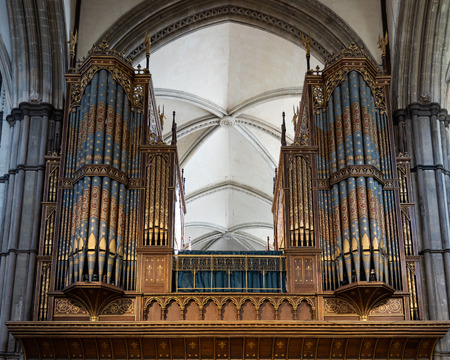 ROCHESTER, KENT/UK - MARCH 24 : View of the organ in the Cathedral at Rochester on March 24, 2019のeditorial素材