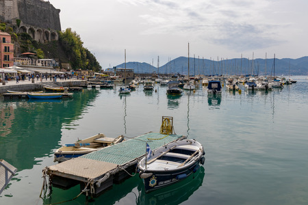 LERICI, LIGURIA/ITALY  - APRIL 21 : Boats in the harbour in Lerici in Liguria Italy on April 21, 2019. Unidentified peopleのeditorial素材
