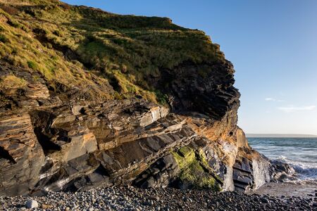 View of the beach at Druidston Haven in Pembrokeshireの写真素材