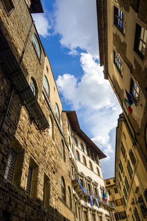 FLORENCE, TUSCANY/ITALY - OCTOBER 19 : Side street near the Vecchio Palace in Florence on October 19, 2019のeditorial素材
