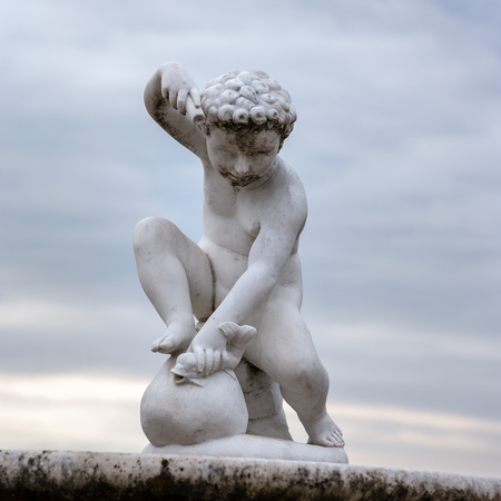 FLORENCE, TUSCANY/ITALY - OCTOBER 20 : Sculpture of a child on a fountain in Boboli Gardens Florence on October 20, 2019のeditorial素材