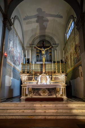 FLORENCE, TUSCANY/ITALY - OCTOBER 20 : Interior view of S. Ambrogio church in  Florence on October 20, 2019のeditorial素材