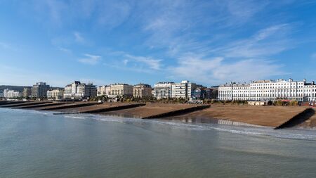 EASTBOURNE, EAST SUSSEX/UK - JANUARY 18 : View from Eastbourne Pier towards the shore in Eastbourne East Sussex on January 18, 2020. Unidentified peopleのeditorial素材