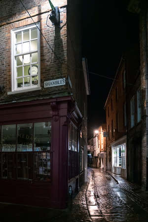 YORK, NORTH YORKSHIRE/UK - FEBRUARY 19 : View of buildings and architecture in the Shambles area of  York, North Yorkshire on February 19, 2020のeditorial素材