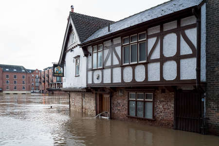 YORK, NORTH YORKSHIRE/UK - FEBRUARY 18 : Flooding in York North Yorkshire on February 18, 2020