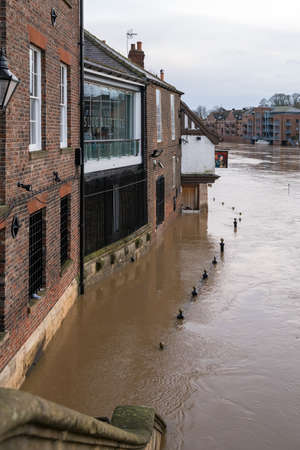 YORK, NORTH YORKSHIRE/UK - FEBRUARY 18 : Flooding in York North Yorkshire on February 18, 2020のeditorial素材