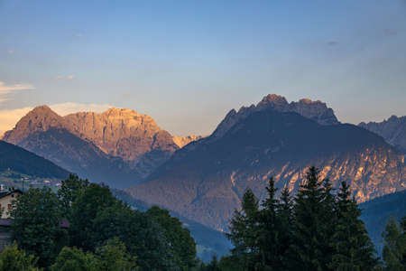 Sunset in the Dolomites at Candide, Veneto, Italy