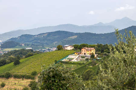 TORRE DE ROVERI, LOMBARDY/ITALY - AUGUST 13 : View of the countryside at Torre de' Roveri, Lombardy, Italy on August 13, 2020のeditorial素材