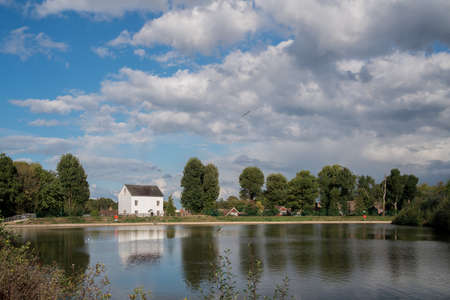 IFIELD, WEST SUSSEX/UK - OCTOBER 1 : A view of the Mill at Ifield Mill pond in Ifield, West Sussex on October 1, 2020のeditorial素材