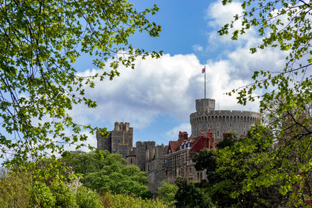 WINDSOR/UK - APRIL27 : View of Windsor Castle in Windsor on April 27, 2005のeditorial素材