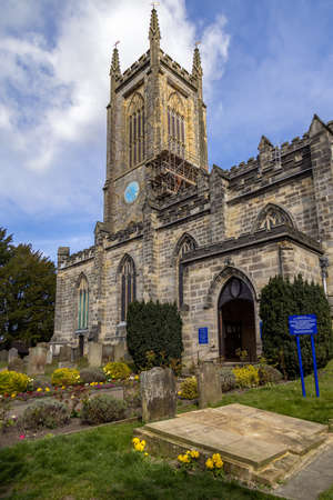 EAST GRINSTEAD,  WEST SUSSEX, UK - APRIL 9: View of St Swithuns Church in East Grinstead West Sussex...