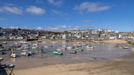 ST IVES, CORNWALL, UK - MAY 13 : View of boats at St Ives, Cornwall on May 13, 2021
