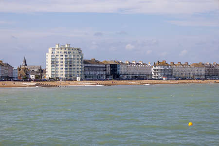 EASTBOURNE, EAST SUSSEX, UK - JULY 29 : Skyline ofEastbourne in East Sussex on July 29 2021. Unidentified peopleのeditorial素材