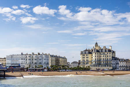 EASTBOURNE, EAST SUSSEX, UK - JULY 29 : Skyline ofEastbourne in East Sussex on July 29 2021. Unidentified peopleのeditorial素材