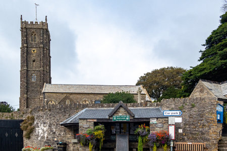 BERRYNARBOR, DEVON, UK - AUGUST 17 : View of St Peters church in Berrynarbor in Devon on August 17, 2021のeditorial素材