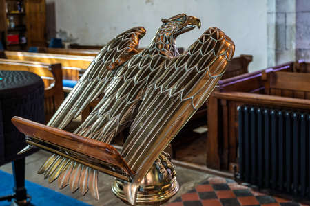 ALFRISTON, EAST SUSSEX, UK - SEPTEMBER 13 : Eagle lecturn in St Andrews Church , Alfriston, East Sussex on September 13, 2021のeditorial素材