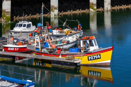 TORQUAY, DEVON/UK - JULY 28 : Fishimg boats in the harbour in Torbay Devon on July 28, 2012のeditorial素材