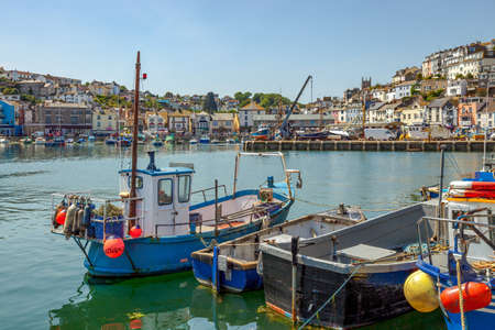 BRIXHAM, DEVON, UK - JULY 28 : View of boats in Brixham harbour Devon on July 28, 2012のeditorial素材