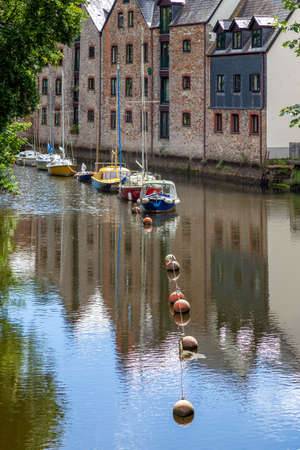TOTNES, DEVON, UK - JULY 29 : Boats moored on the River Dart near Totnes on July 29, 2012