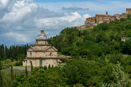MONTEPULCIANO, TUSCANY, ITALY - MAY 17 : View of San Biagio church near Montepulciano, Tuscany on May 17, 2013のeditorial素材