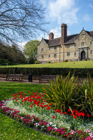 EAST GRINSTEAD, WEST SUSSEX, UK - MAY 4  : Flower display outside Sackville College in East Grinstead, UK on May 4, 2013のeditorial素材
