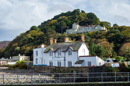 LYNMOUTH, DEVON, UK - OCTOBER 19 : View of the Rock House and Tors Hotel in Lynmouth, Devon on October 19, 2013のeditorial素材