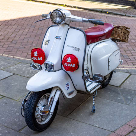 EAST GRINSTEAD, WEST SUSSEX, UK - MARCH 24 : Old Lambretta scooter in East Grinstead on March 24, 2022のeditorial素材
