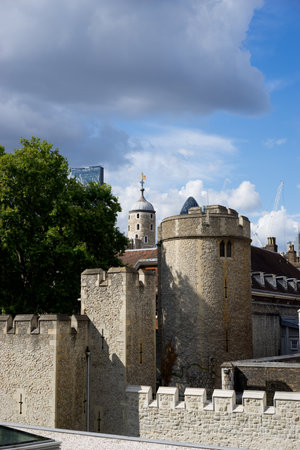 LONDON, UK - AUGUST 22. Close up view of Tower of London on August 22, 2014のeditorial素材