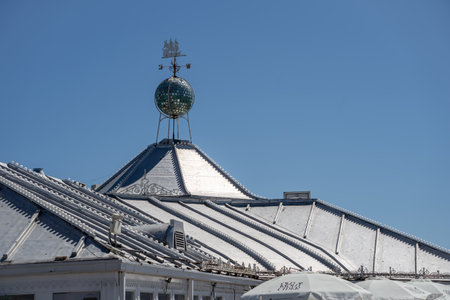 Brighton, East Sussex, UK - July 15, 2022 : View of the roof of the pier in Brighton on July 15, 2022のeditorial素材