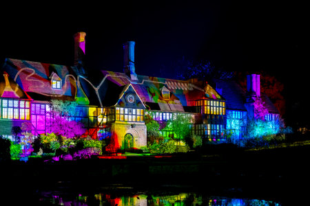 Wisley, Woking, Surrey, UK - November 19 : Christmas Glow 2022 at RHS Garden Wisley, Woking, Surrey, England, UK on November 19, 2022のeditorial素材