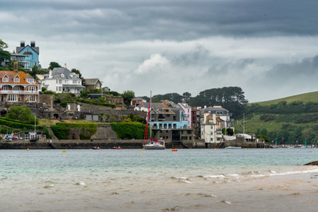 SALCOMBE, DEVON, UK. MAY 26. View of the river front in Salcombe, Devon on May 26, 2022のeditorial素材