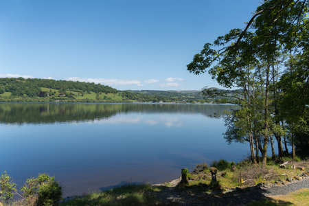 View of Bala Lake in Gwynedd, Walesのeditorial素材